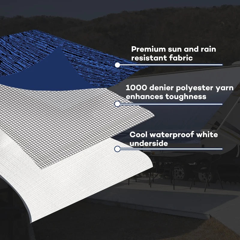 14'2'' Lake Blue RV Awning Fabric Replacement O71509