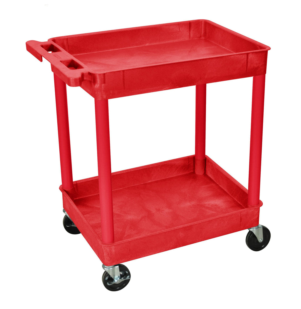 Red 2 Shelf Tub Cart Q434