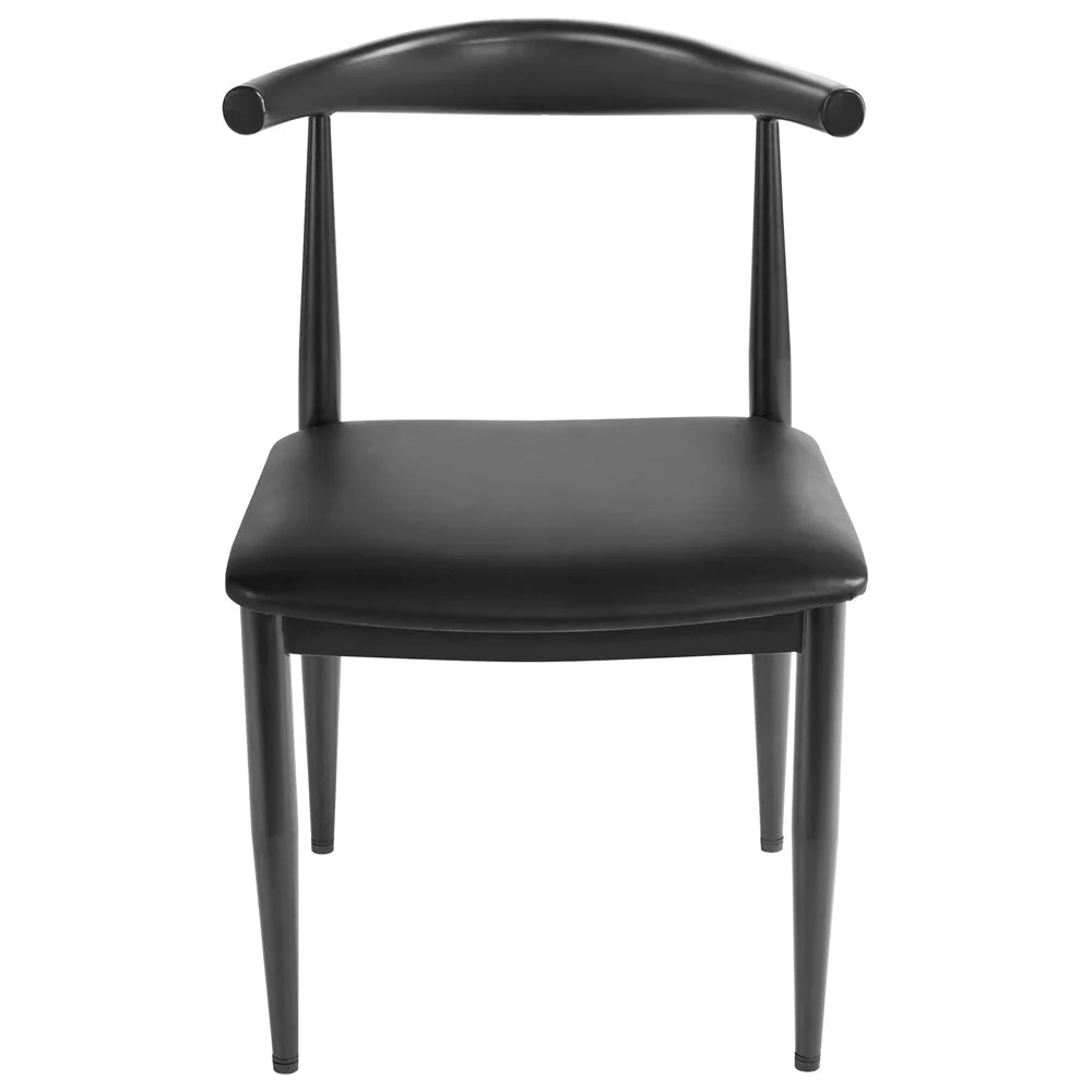 Set of 2 Black Leather Dining Chairs U17202