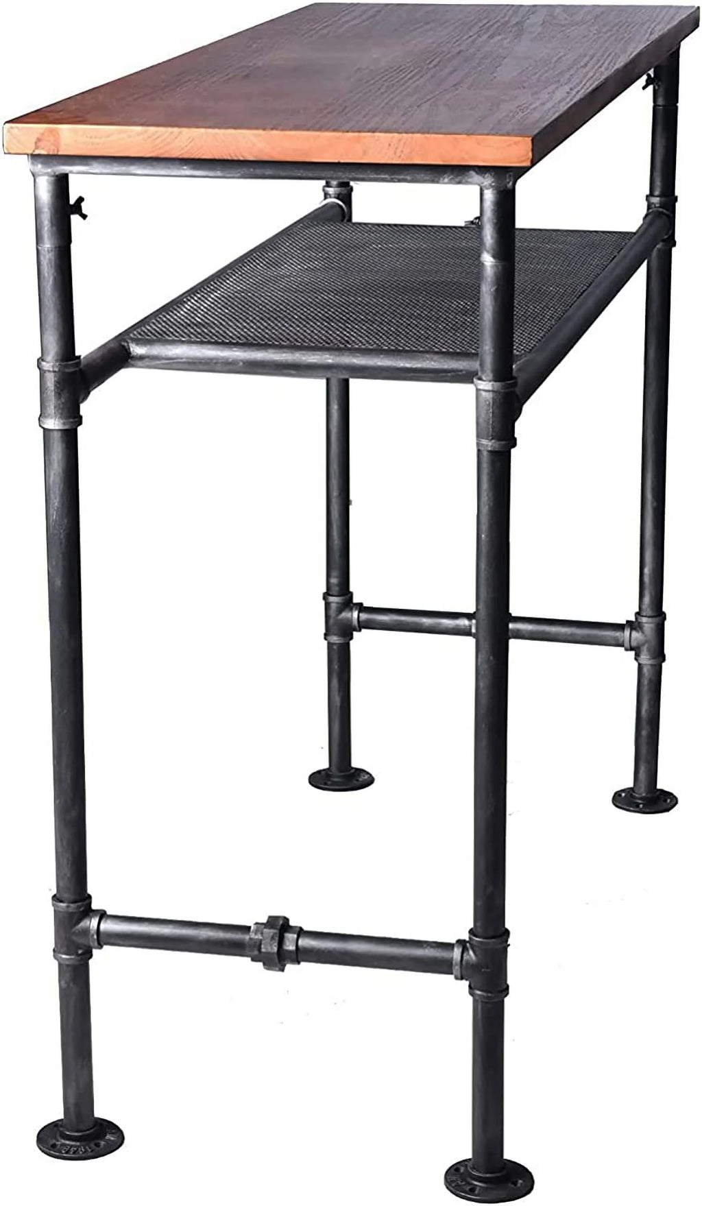 47" High Top Rectangular Metal Pub Table Rustic Brown U54137