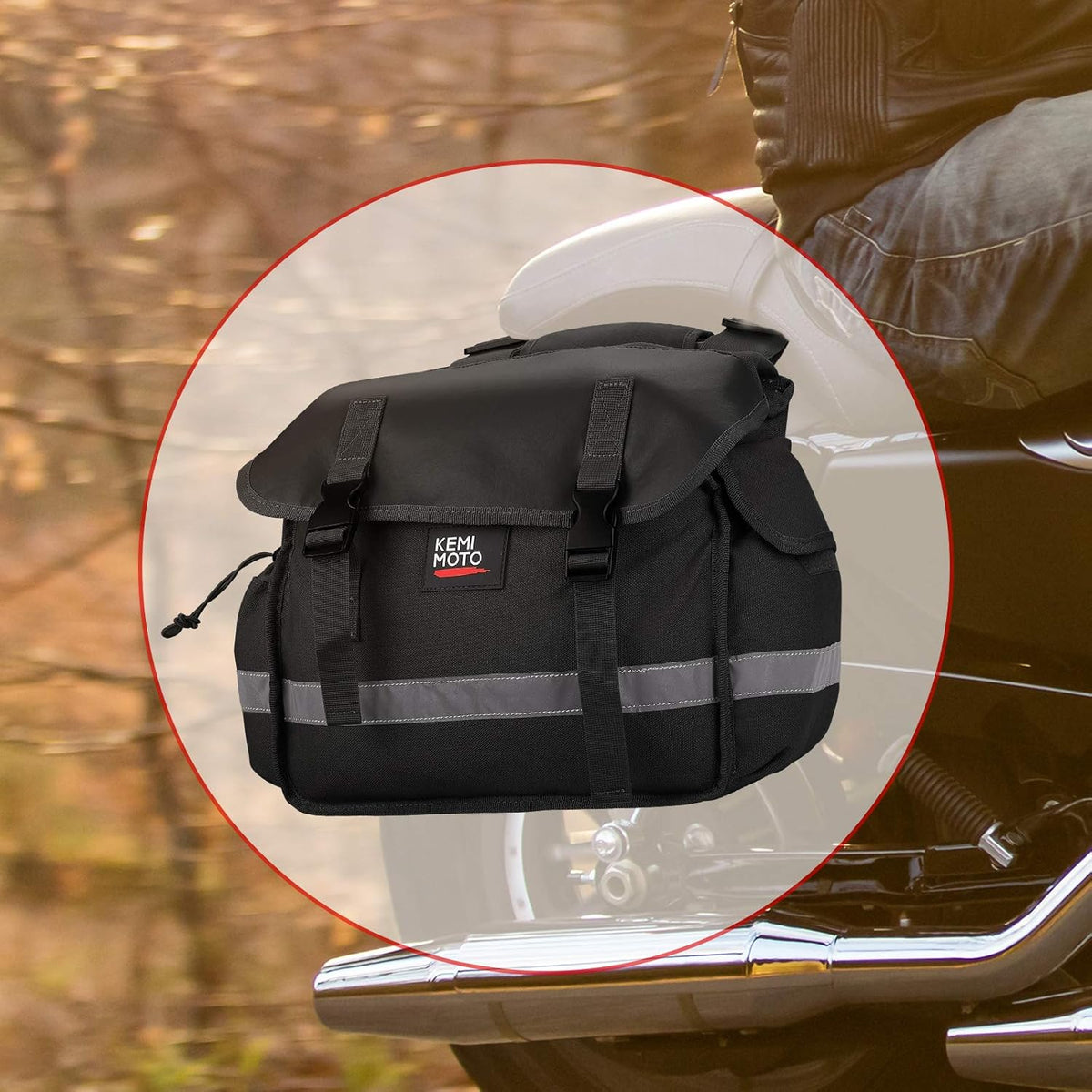 Canvas Throw Over Motorcycle Saddlebags with Rain Covers V25728