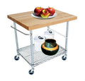 2 Tier Gourmet Cart with Maple Butcher Block Top J923