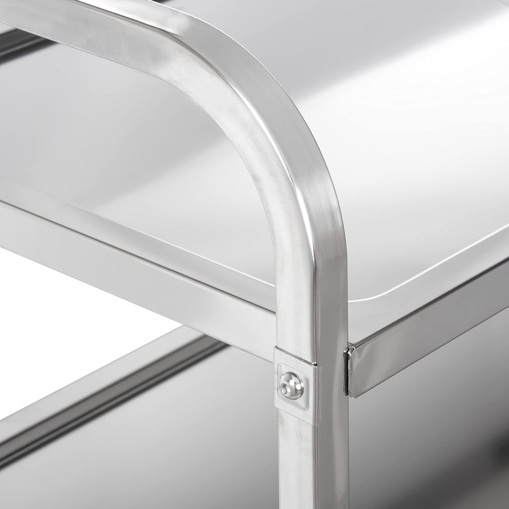 3 Shelf Stainless Steel Utility Cart, 400 Pound Capacity M94739