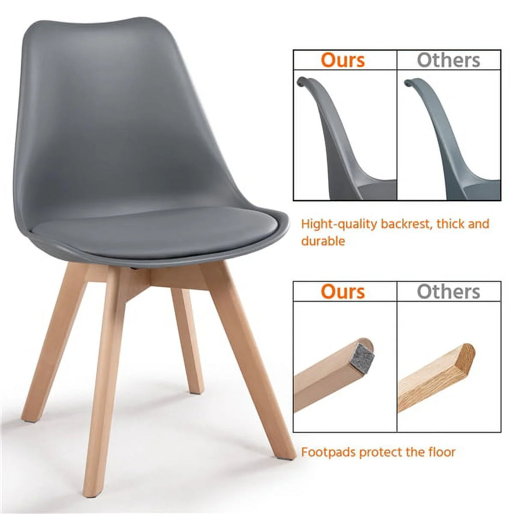 Dark Gray Upholstered Dining Chairs Set of 4 B967984