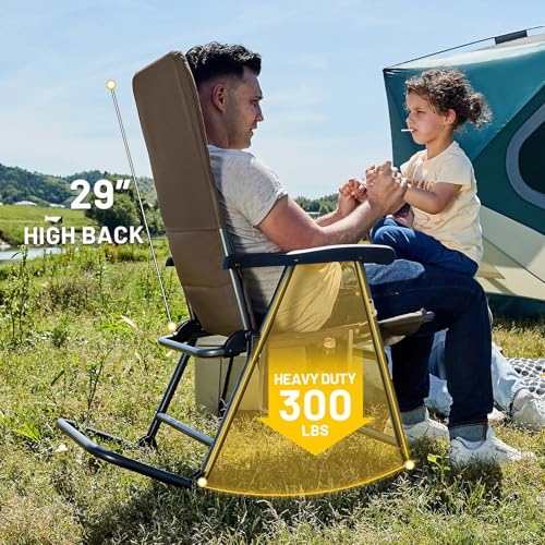 Foldable Padded Rocking Chair Set of 2 Brown T453172