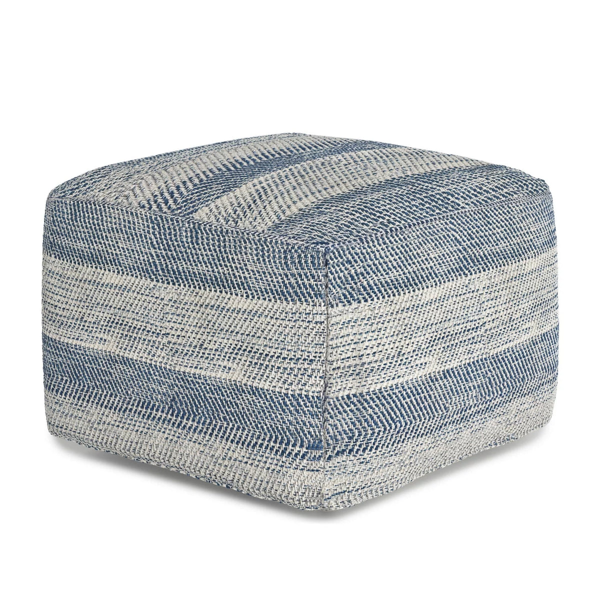Teal Melange Cotton Pouf Q330