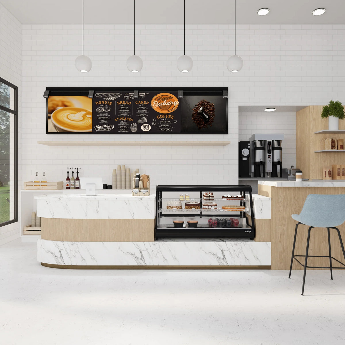 Black Countertop Bakery Display Refrigerator U213