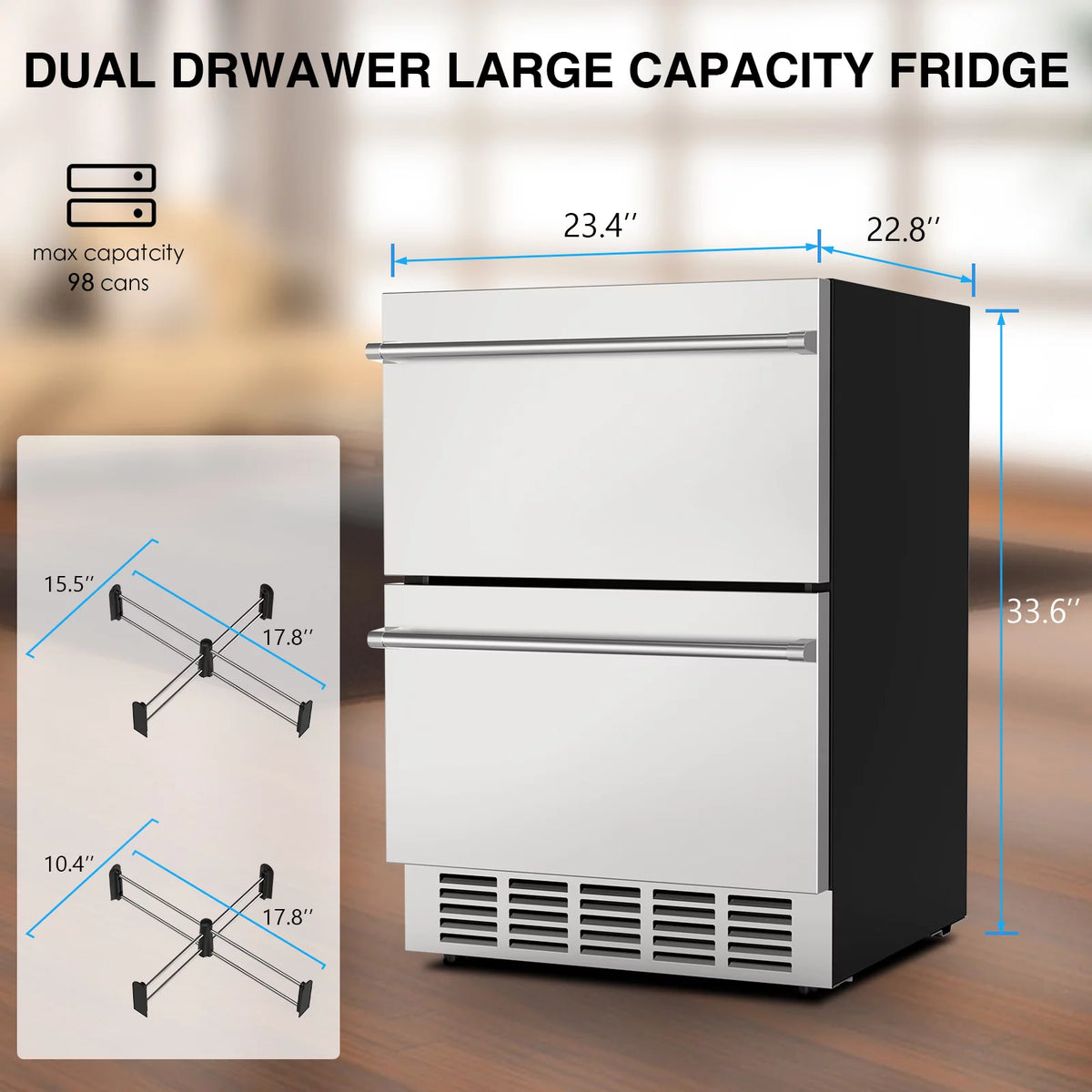 24" Double Drawer Refrigerator K48476