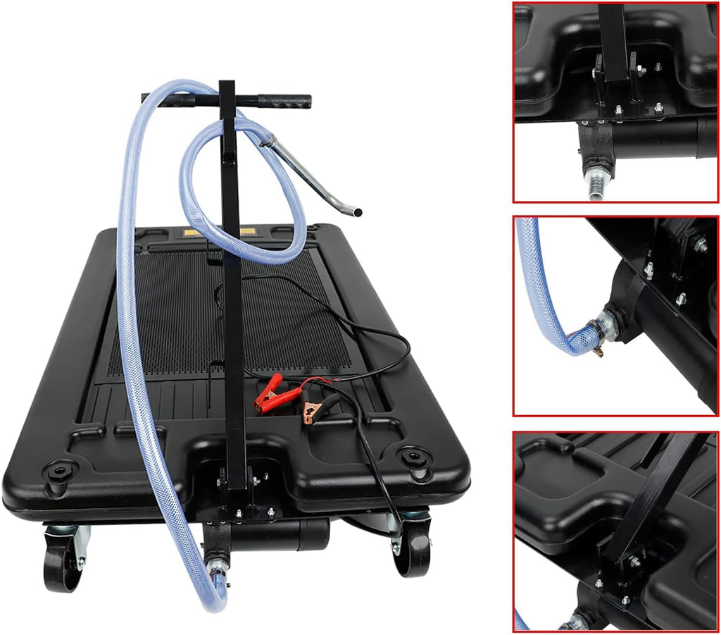 17 Gallon Low Profile Portable Oil Drain Pan with 12V DC Electric Pump J673993