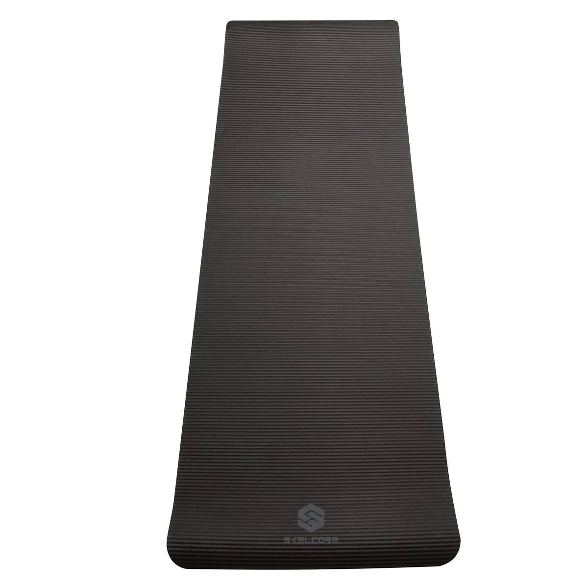 10mm Extra Long Non Slip Exercise Mat with Carrying Strap, Black Q66075