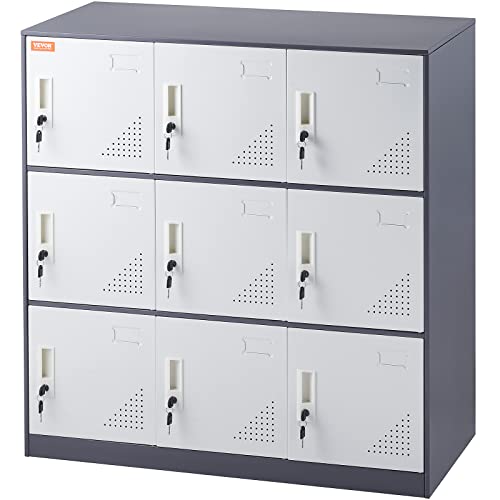 Gray Steel 9 Door Metal Locker with Card Slot S270115