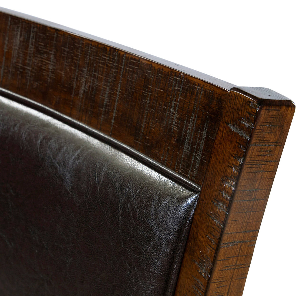 Rustic Contemporary Leatherette Brown Cherry Counter Height Chair A7586