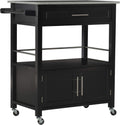 Granite Top Kitchen Cart, Black D934073