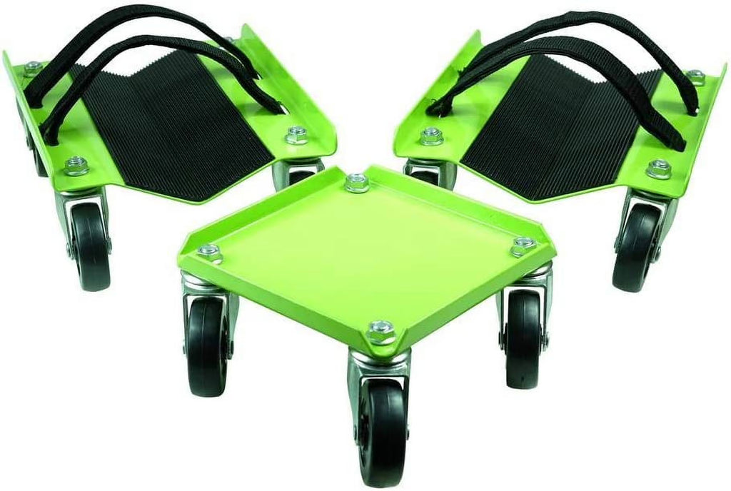 Snowmobile Dolly Heavy Duty V-Slide with 2.5 PVC Swivel Casters Rubber Pad and 2 Pairs of Straps U14249