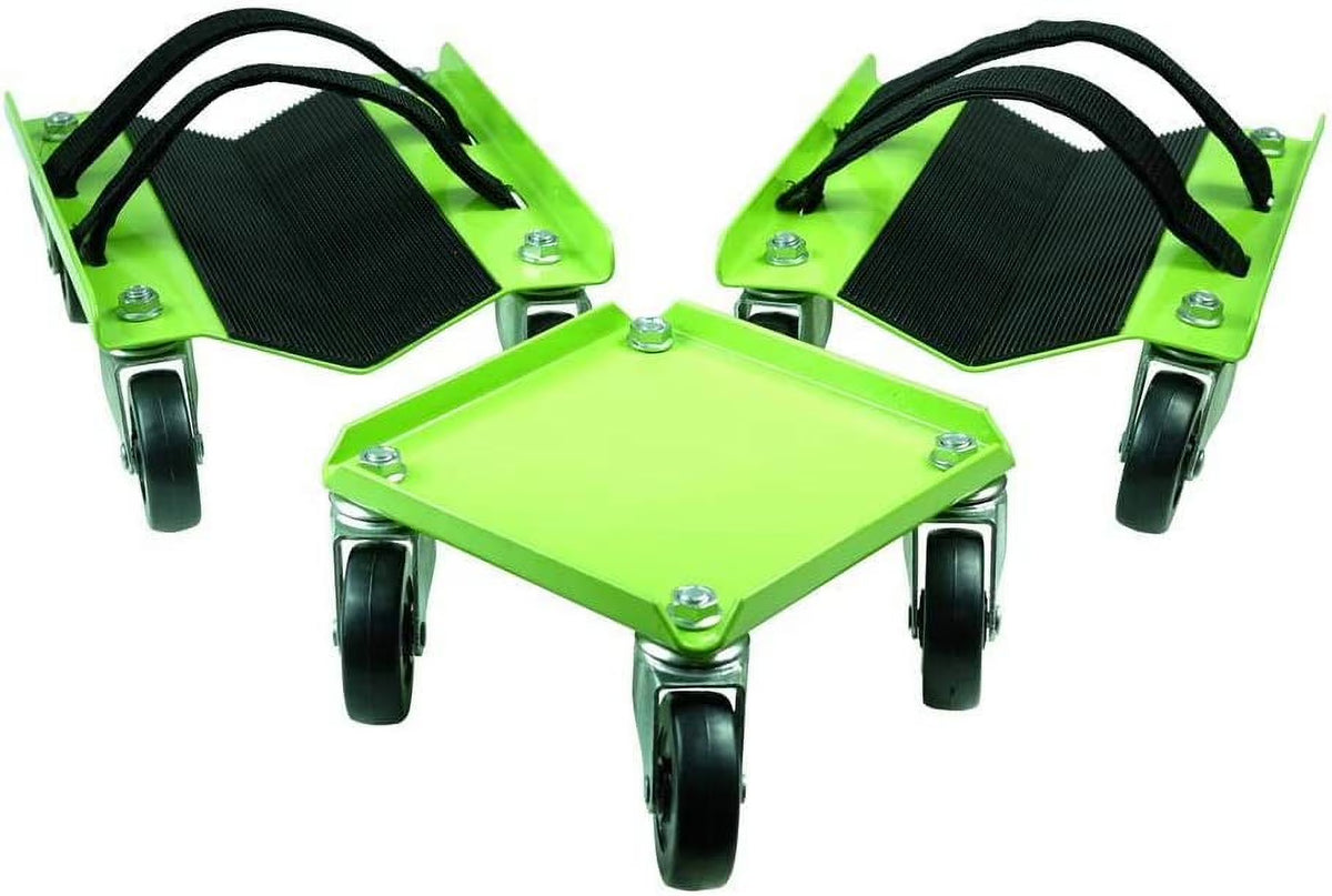 Snowmobile Dolly Heavy Duty V-Slide with 2.5 PVC Swivel Casters Rubber Pad and 2 Pairs of Straps U14249