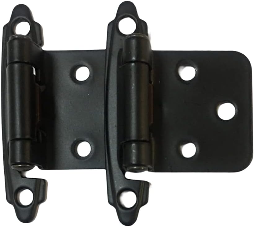 Black Cabinet Hinges 1/2 inch Overlay 2 Pack Z9680