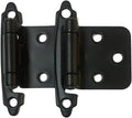 Black Cabinet Hinges 1/2 inch Overlay 2 Pack Z9680