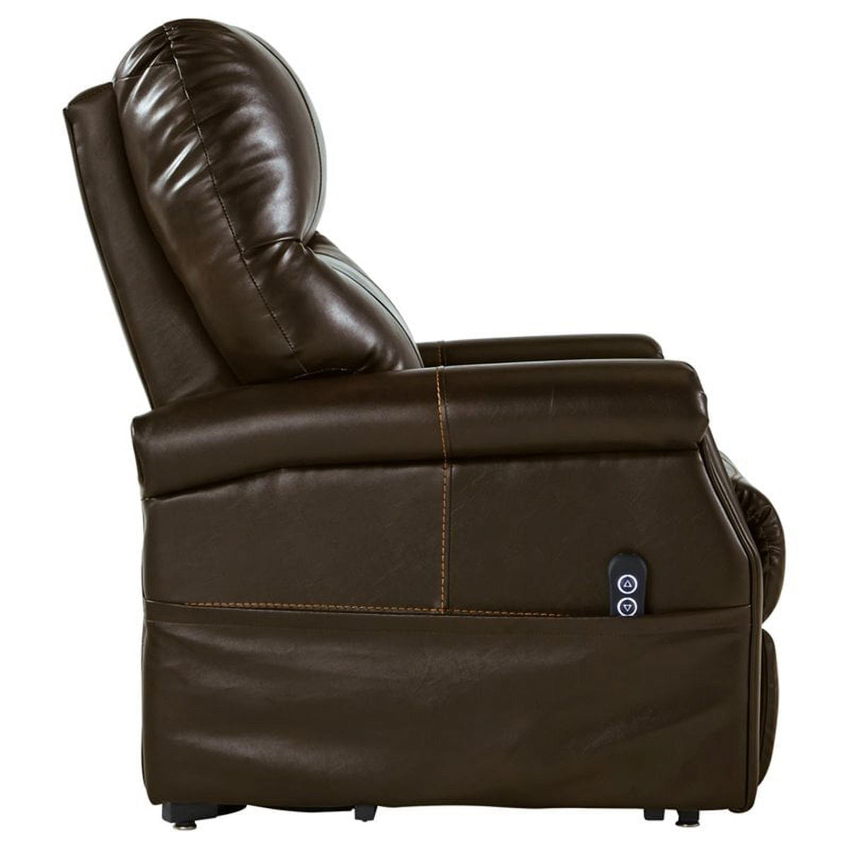 Faux Leather Power Lift Recliner with Side Storage, Brown K533
