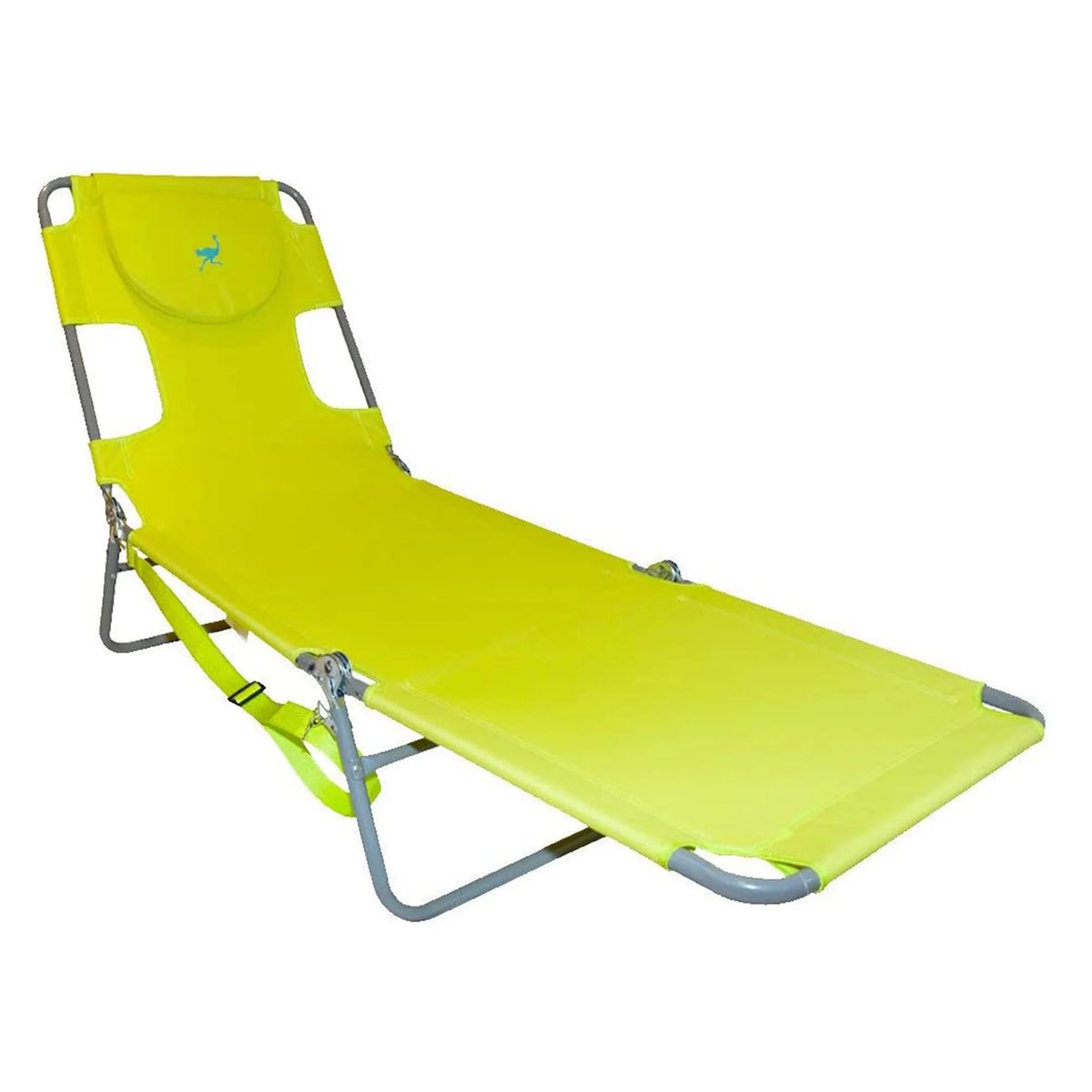 Neon Green Foldable Chaise Lounge Beach Chair 2 Pack P3222