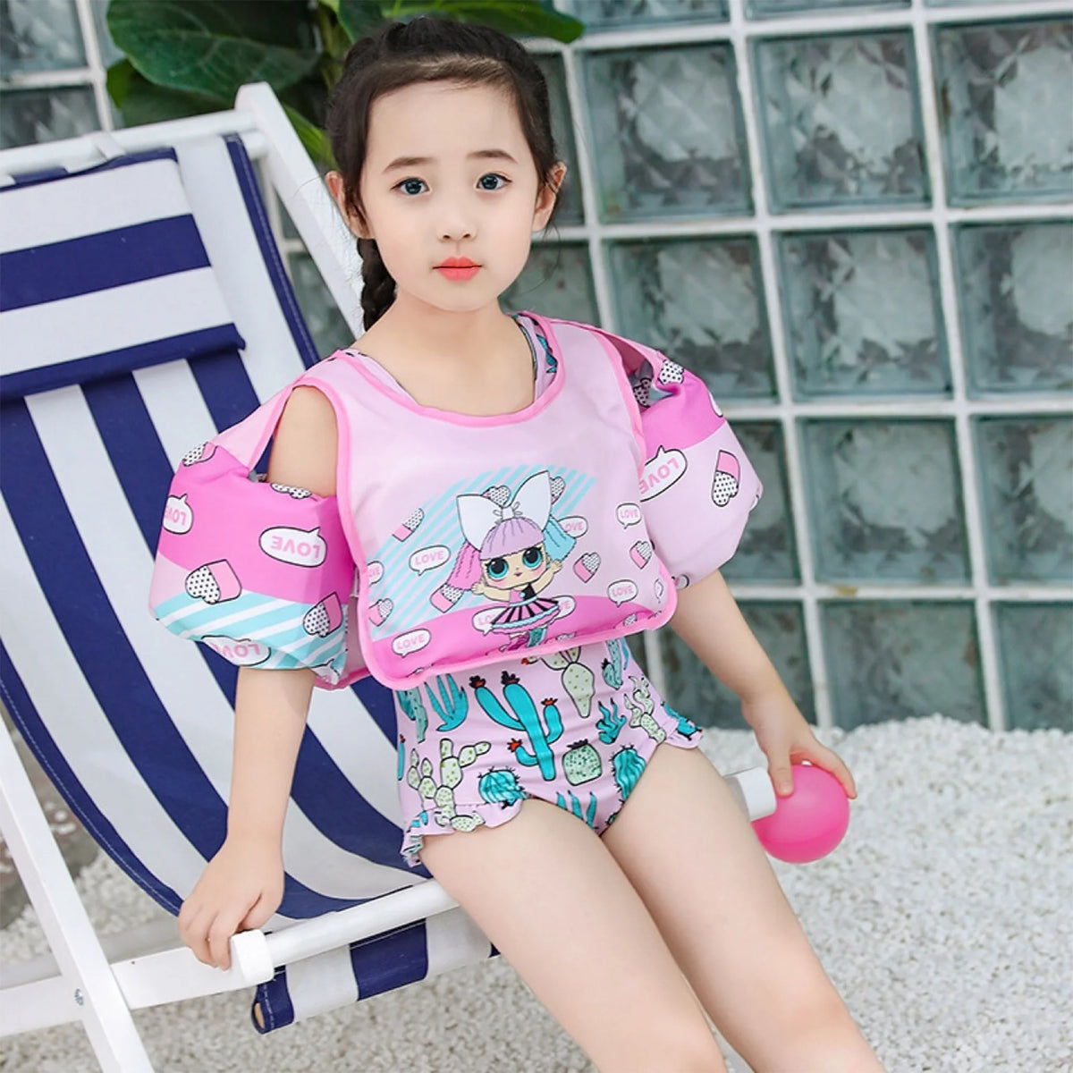 Kids Swim Vest Life Jacket with Shoulder Harness Arm Wings T439