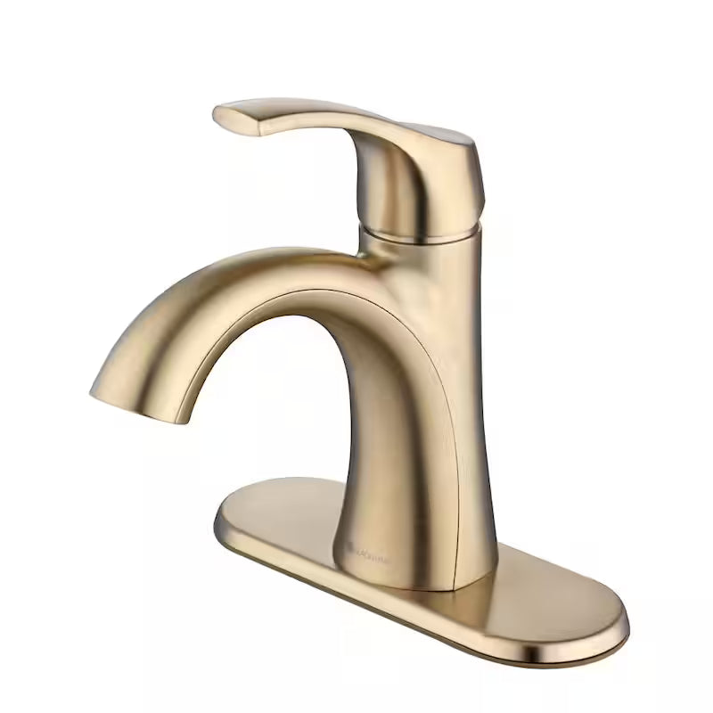 Single Handle Single Hole Bathroom Faucet Matte Gold T6536