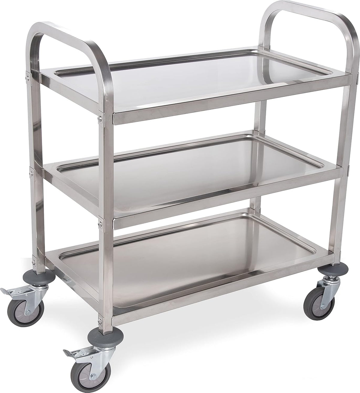 3 Shelf Stainless Steel Utility Cart, 400 Pound Capacity M94739