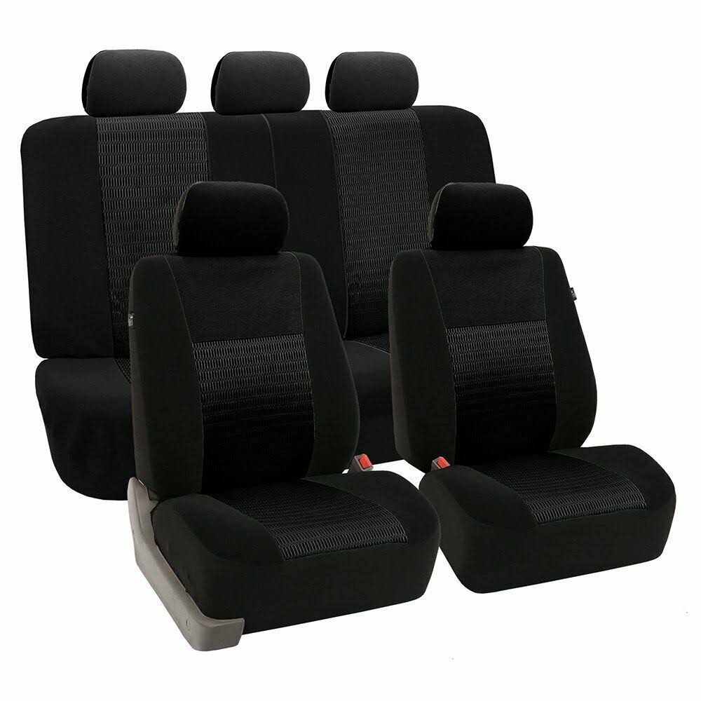 Black Split Bench Seat Covers Full Set L5441