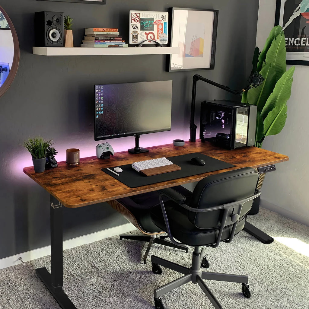 Electric Height Adjustable Standing Desk with Memory Preset, White S1604