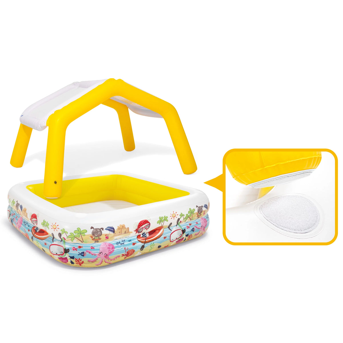 5ft x 48in Inflatable Kids Pool with Canopy U762206