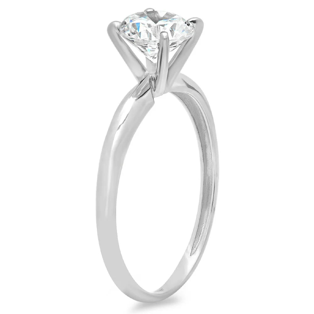 18k White Gold Solitaire Ring J9790