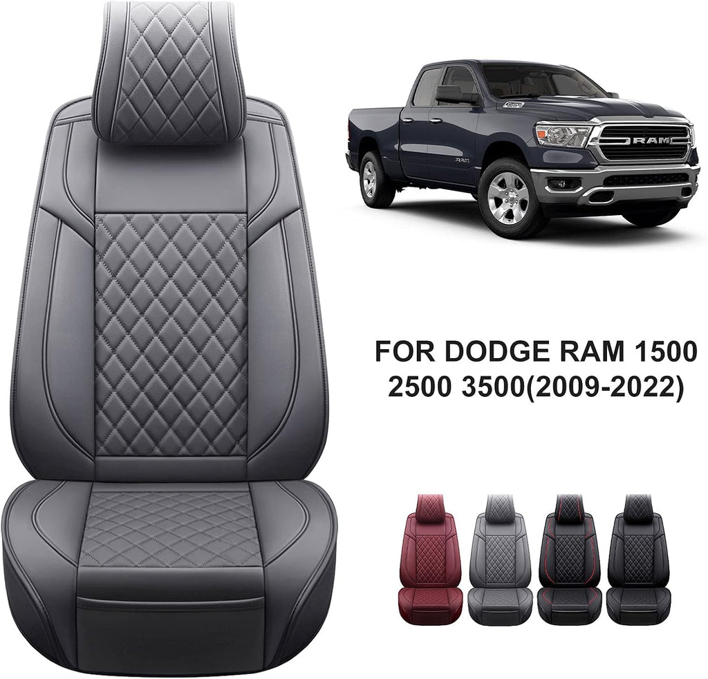 Grey Waterproof Leather Truck Seat Covers Full Set I490490