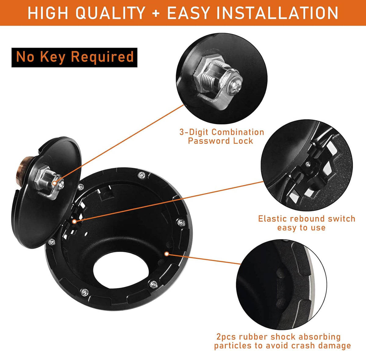 3-Digit Combination Cam Lock Fuel Gas Tank Cap Cover Z607866