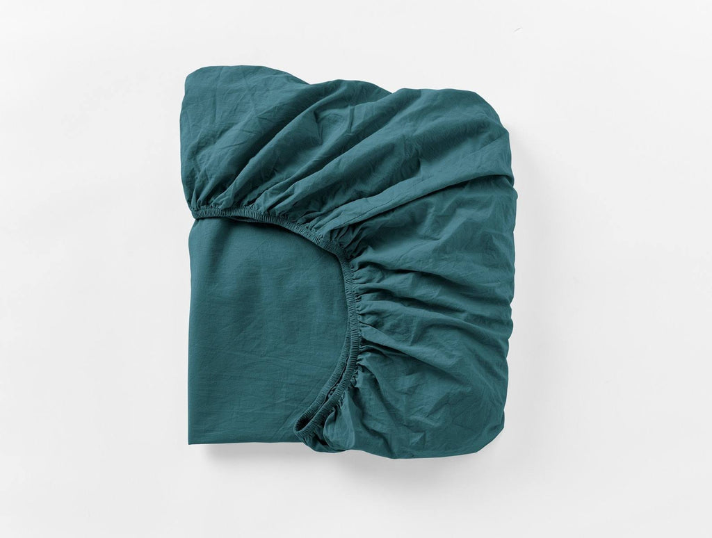 Organic Crinkled Percale Sheet Set Cal King Aegean Y3769