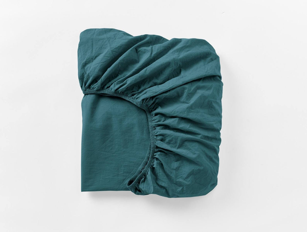 Organic Crinkled Percale Sheet Set Cal King Aegean Y3769