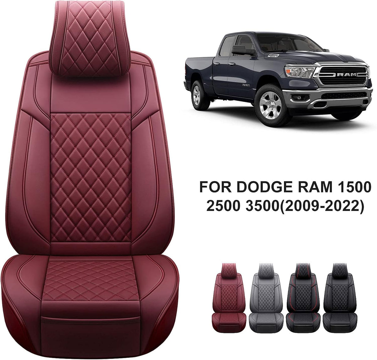 Grey Waterproof Leather Truck Seat Covers Full Set I490490