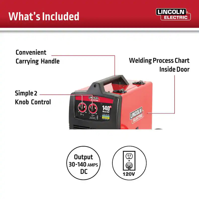 140 Amp MIG and Flux-Core Wire Feed Welder, 115V X425692