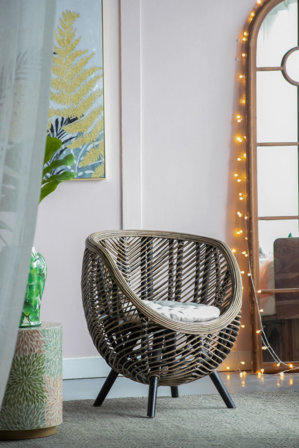 Brown Rattan Accent Chair W2118