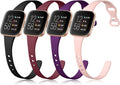 4 Pack Silicone Bands for Fitbit Versa Small Black Pink Sand Wine Red D965685
