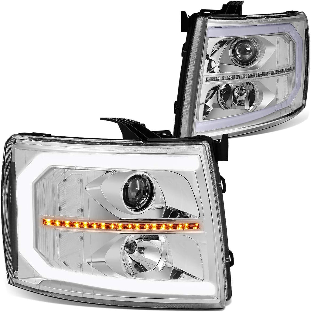 Smoke Lens LED Projector Headlights Assembly for Chevy Silverado O9902