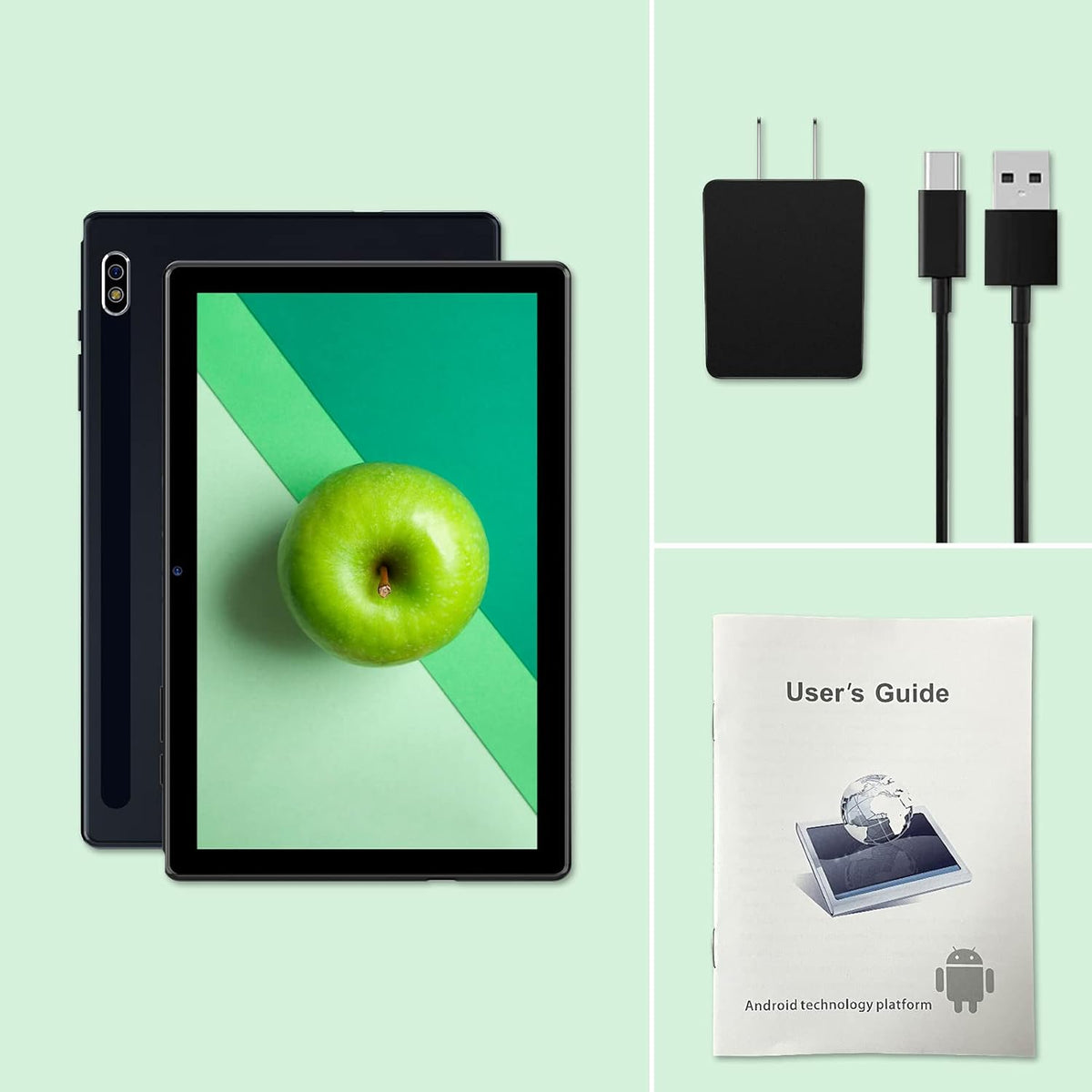 Black Android Tablet 10.1" 32GB Storage WiFi Bluetooth 4.2 L144049