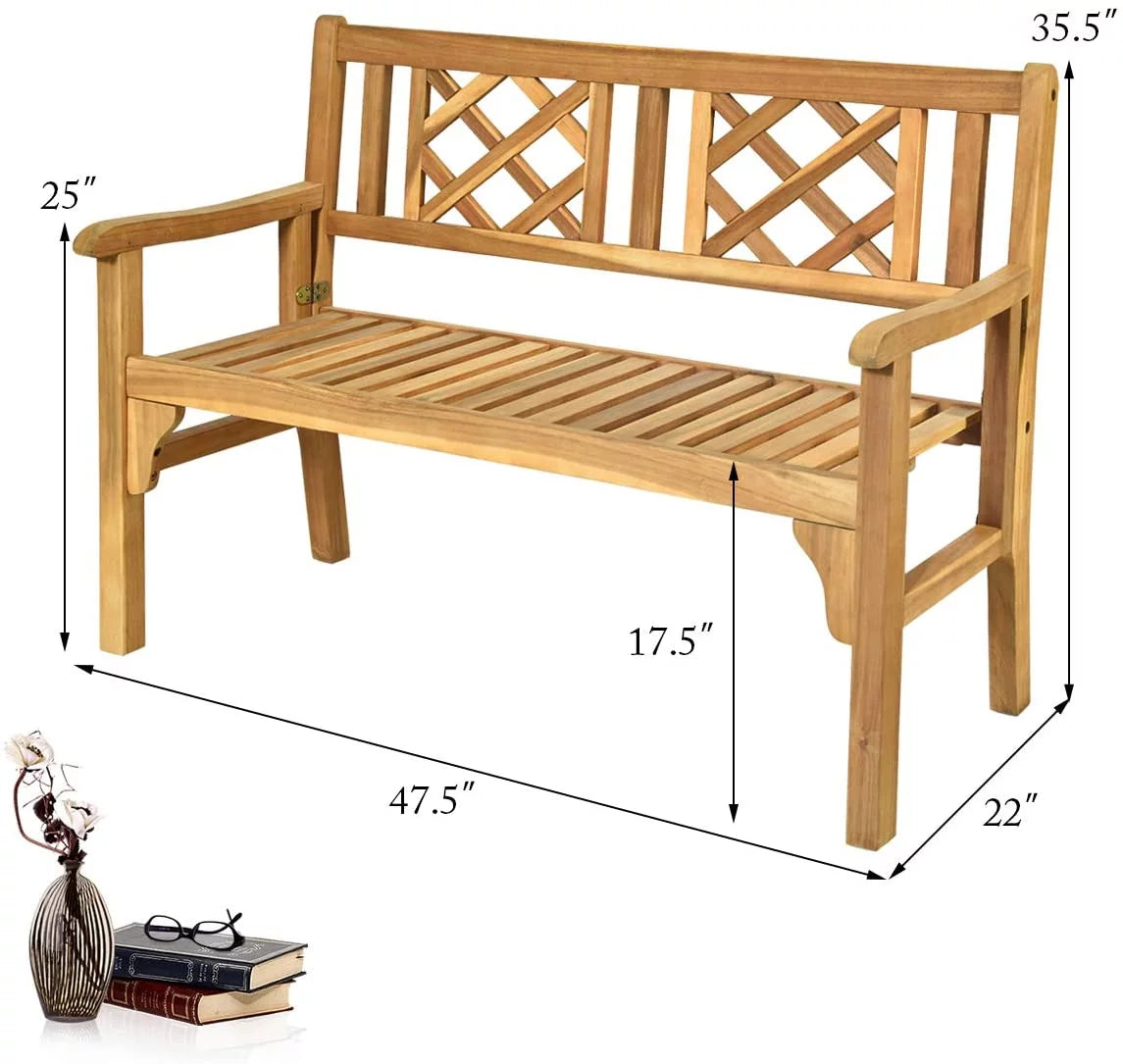4 Ft Teak Acacia Wooden Patio Bench Q1039