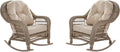 Light Brown 2-PC Outdoor Patio Conversation Chair Set X45464