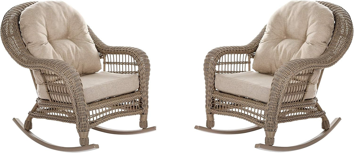 Light Brown 2-PC Outdoor Patio Conversation Chair Set X45464