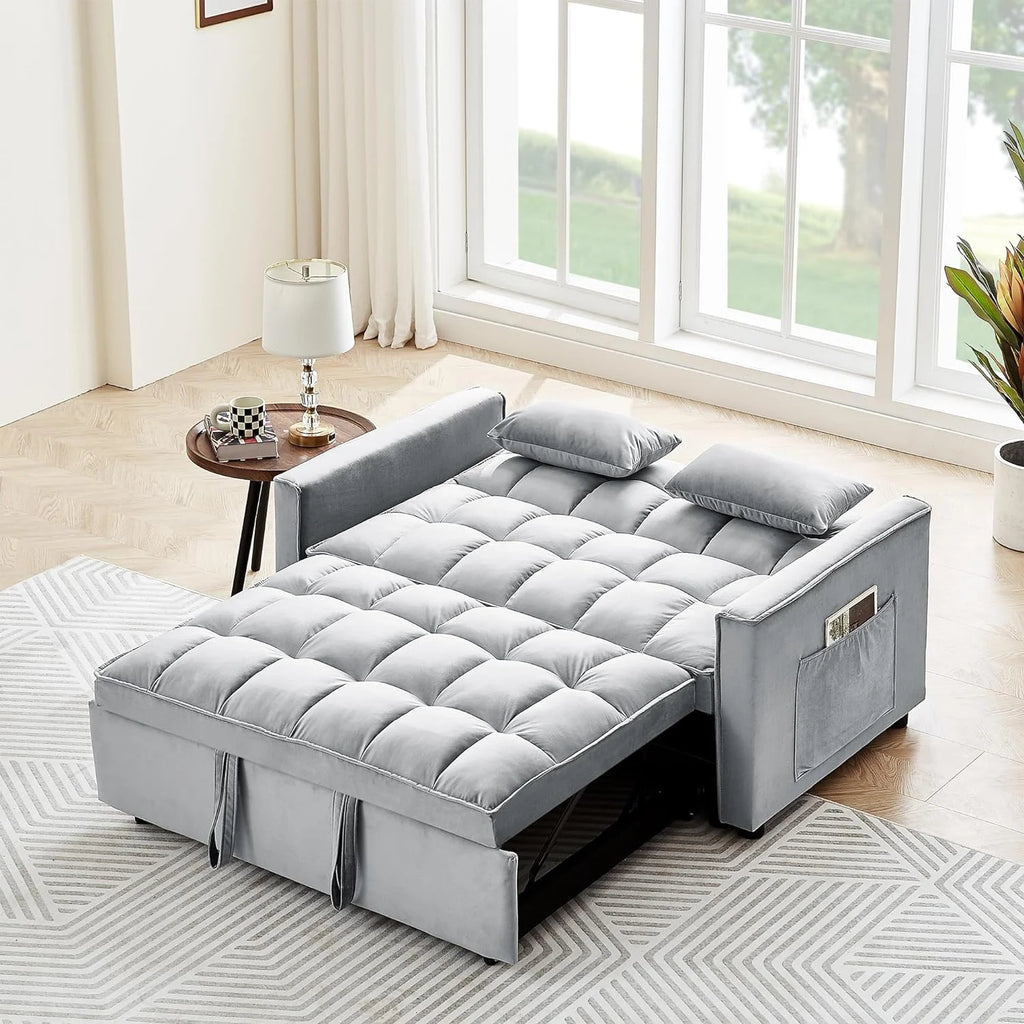 Velvet Convertible Sleeper Sofa Bed T442