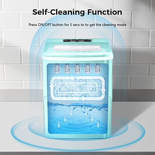 Black Countertop Ice Maker with Self-Cleaning, 26lbs/24hrs, 2 Sizes Bullet Ice R7660