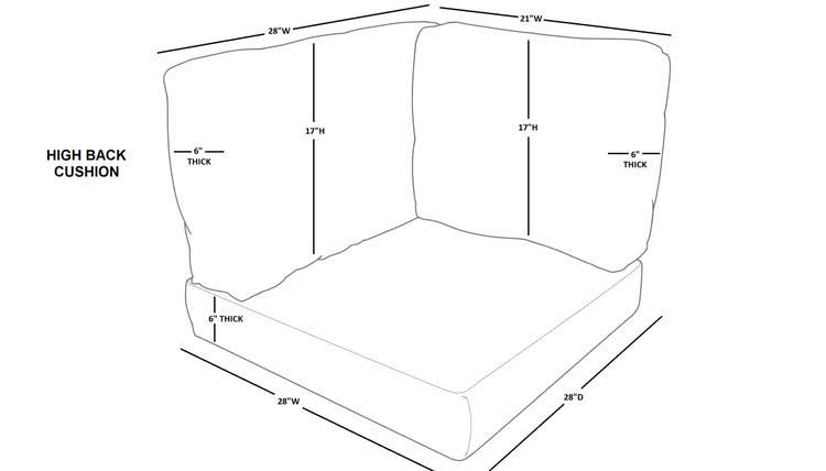 High Back Cushion Set U128