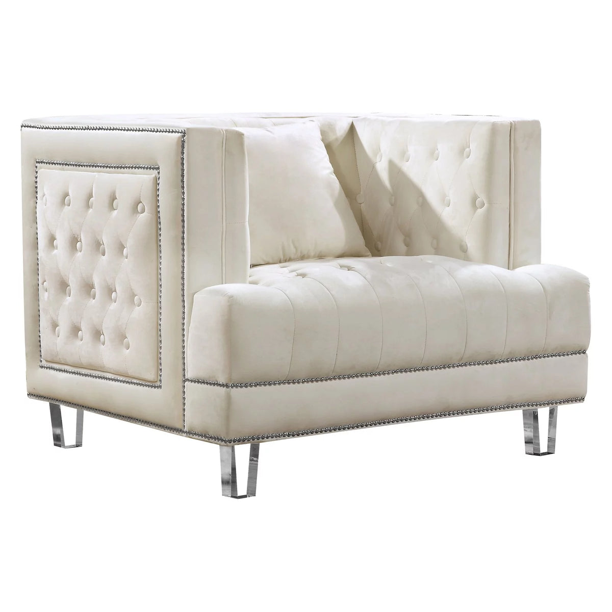 Cream Velvet Chair R619