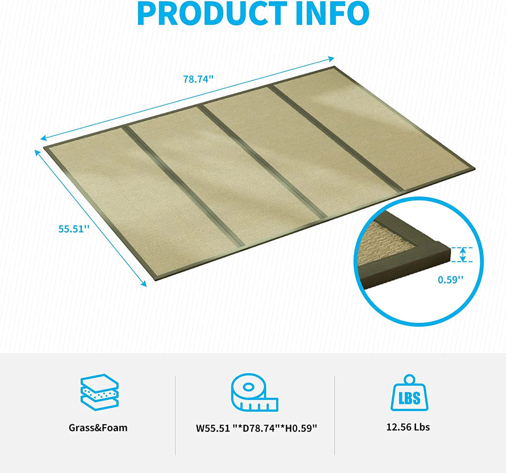Full Size Natural Grass Tatami Floor Sleeping Mattress B38045