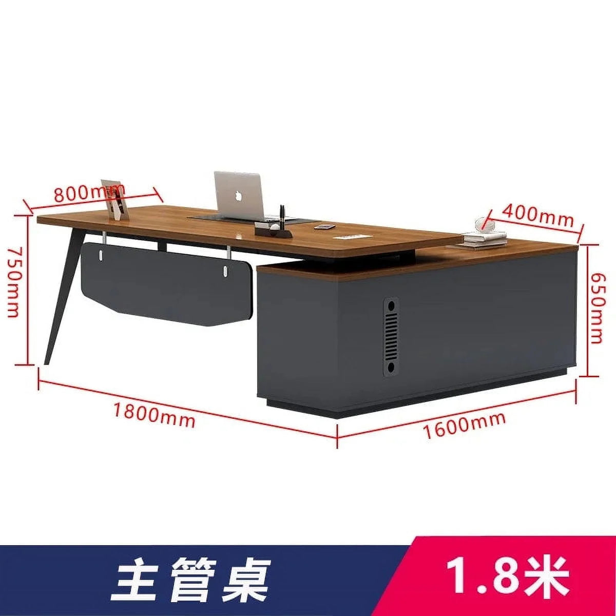 Modern Wood Computer Office Desk with Drawers I482