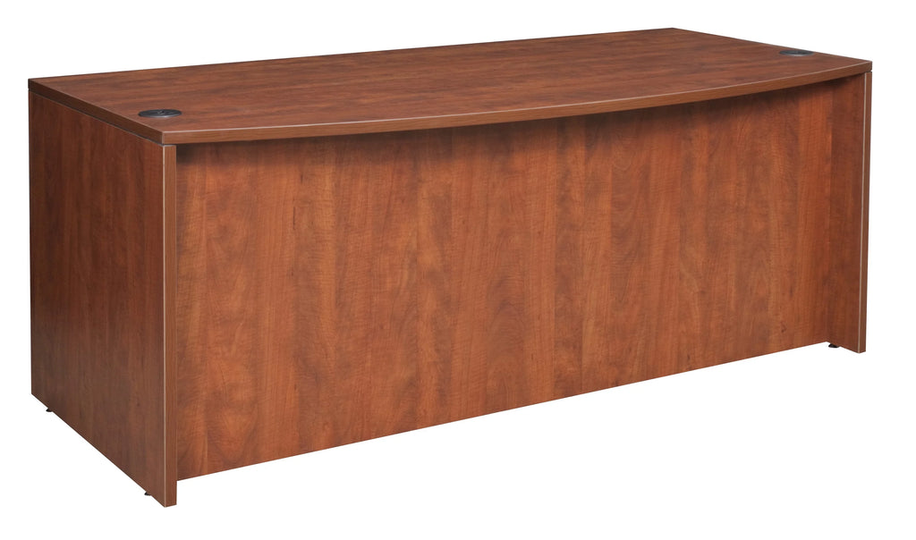 71 in. Hi-Low Bow Front L Desk with Single Mobile Pedestal Cherry N388